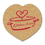 Custom Imprinted Heart Shaped Cork Coasters