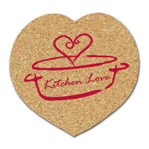 Heart Shaped Cork Coasters, Custom Printed With Your Logo!