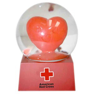 Custom Printed Heart Shaped Stock Snow Globes