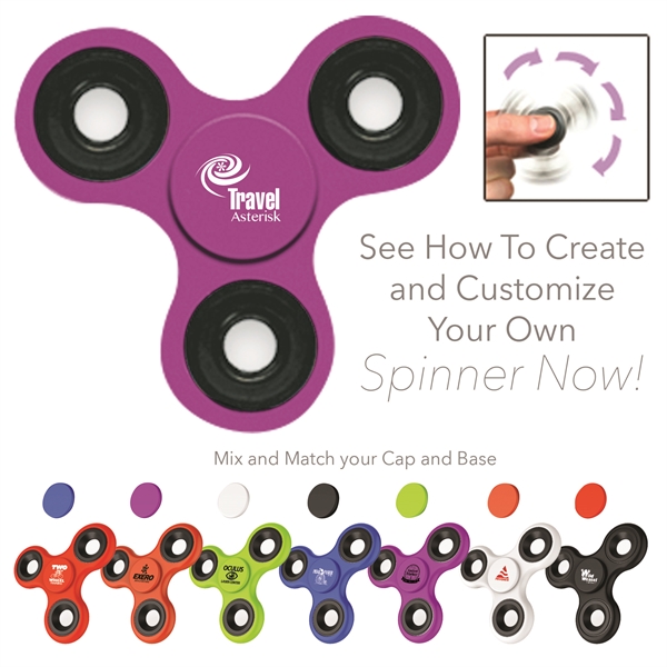 Large Spinner Tops With Full Color Imprint, Customized With Your Logo!
