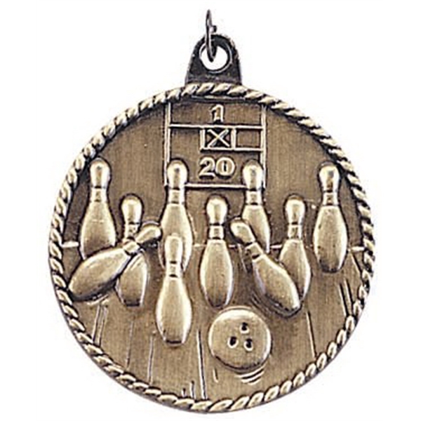 Custom Printed Bowling High Relief Medals