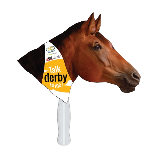 Horse Stock Shaped Paper Fans, Custom Printed With Your Logo!
