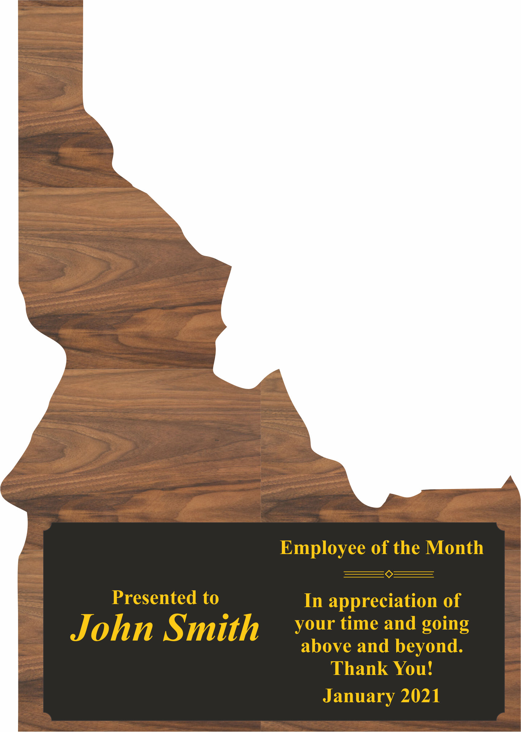 Custom Printed Idaho State Shaped Plaques