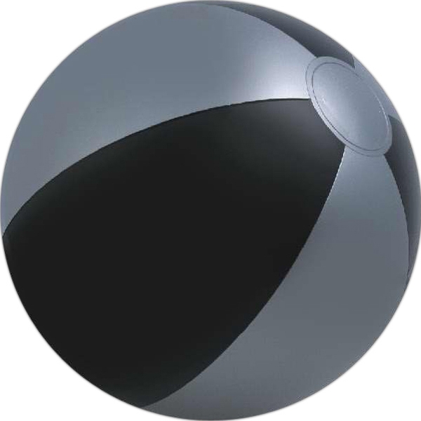 Black and Silver Alternating Color Beach Balls, Custom Printed With Your Logo!