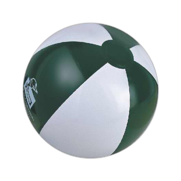 Forest Green and White Beach Balls, Custom Made With Your Logo!