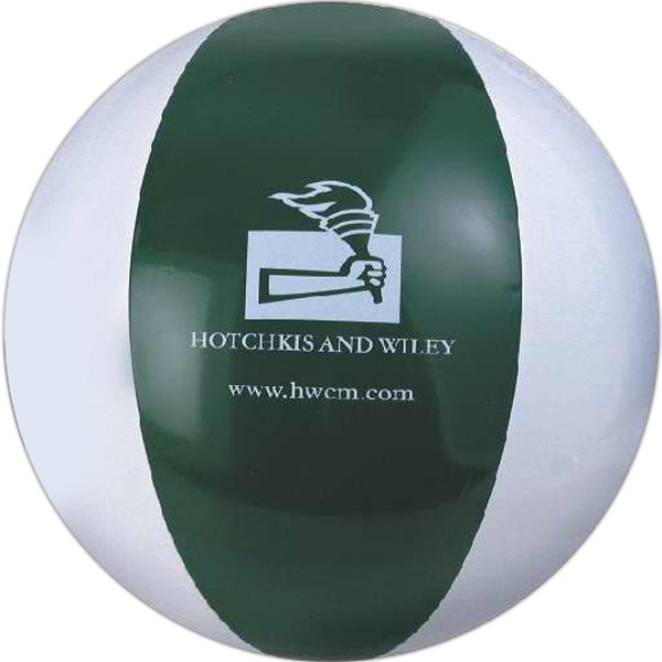 Forest Green and White Beach Balls, Custom Made With Your Logo!