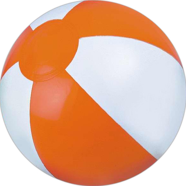 Orange and White Alternating Color Beach Balls, Custom Decorated With Your Logo!