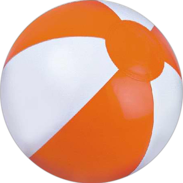 Orange and White Alternating Color Beach Balls, Custom Decorated With Your Logo!