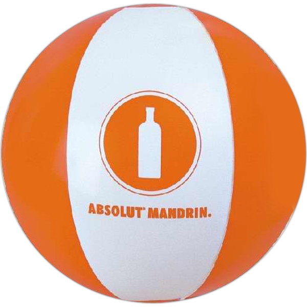 Orange and White Alternating Color Beach Balls, Custom Decorated With Your Logo!