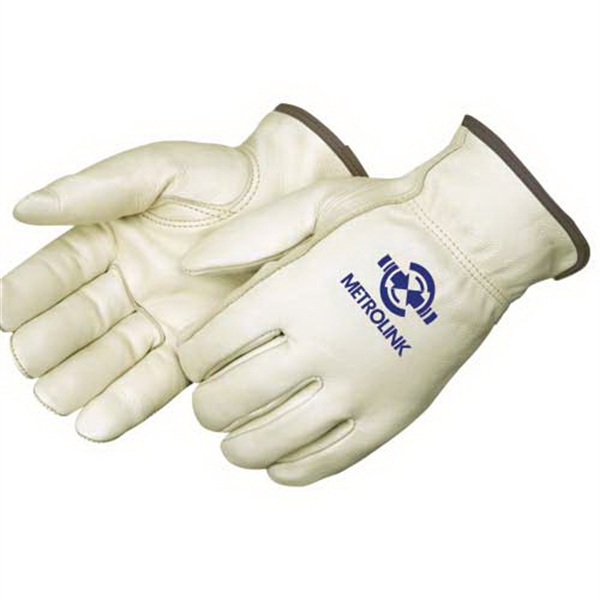 Fleece Lined Cowhide Gloves, Custom Printed With Your Logo!