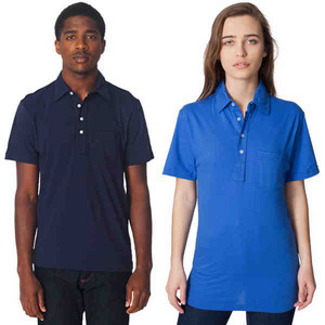 American Apparel Fine Jersey Leisure Shirts For Men, Custom Imprinted With Your Logo!