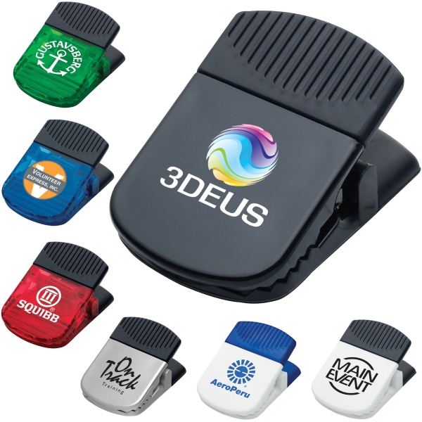 Magnetic Memo Clips with Pen Holders, Custom Printed With Your Logo!
