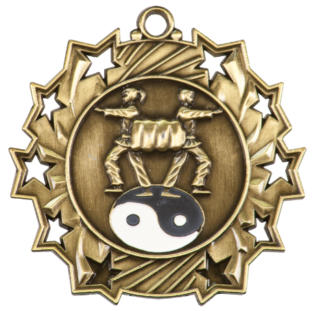 Custom Printed Karate Ten Star Medals
