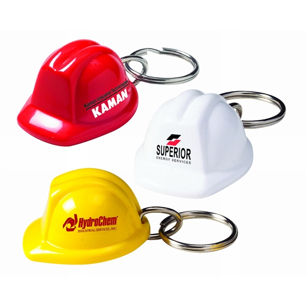 Mini Construction Hat Keychains, Custom Printed With Your Logo!