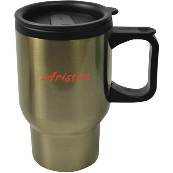 Black Lined Travel Mugs, Custom Printed With Your Logo!