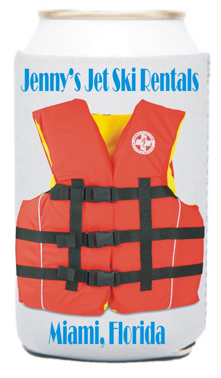 Life Jacket Vest Can Coolers, Custom Imprinted With Your Logo!