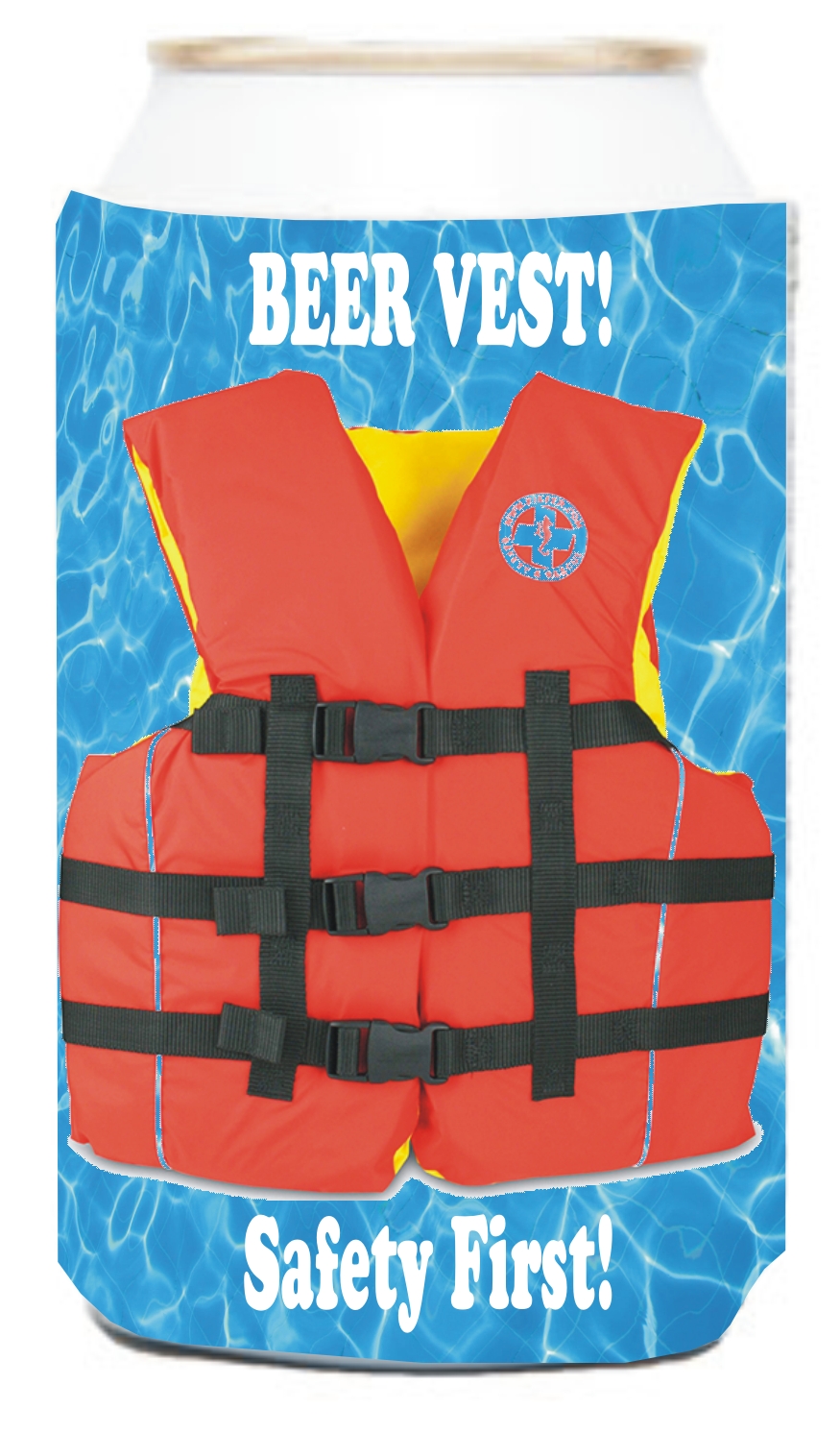 Life Jacket Vest Can Coolers, Custom Imprinted With Your Logo!