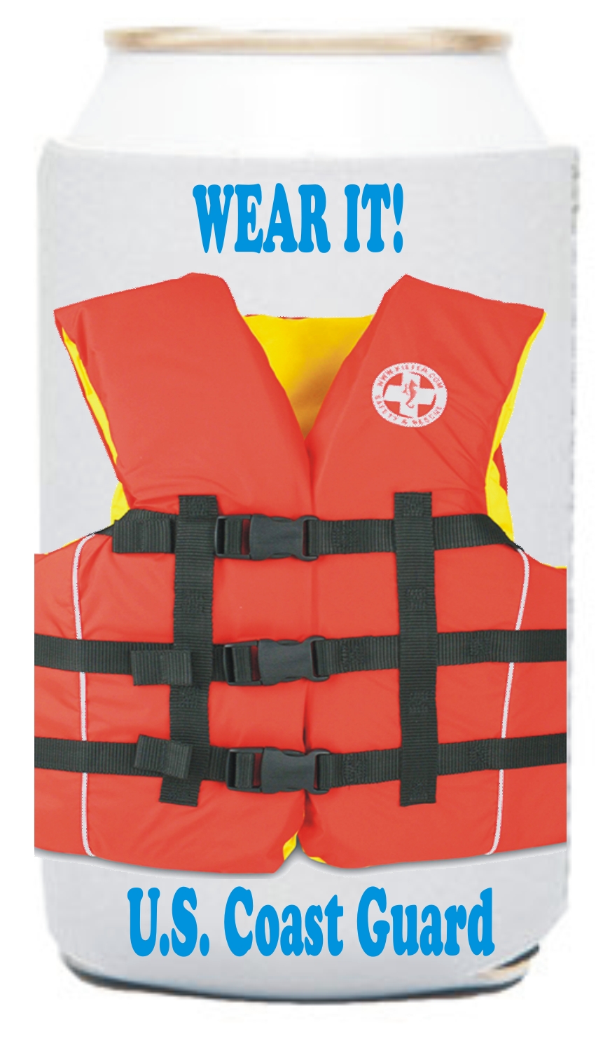 Life Jacket Vest Can Coolers, Custom Imprinted With Your Logo!