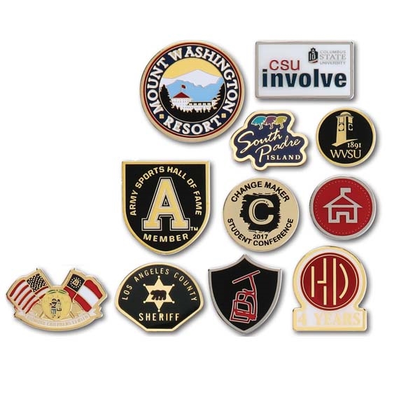 Etched Soft Enamel Lapel Pins, Customized With Your Logo!