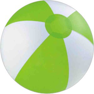 Lime Green and White Alternating Color Beach Balls, Custom Printed With Your Logo!