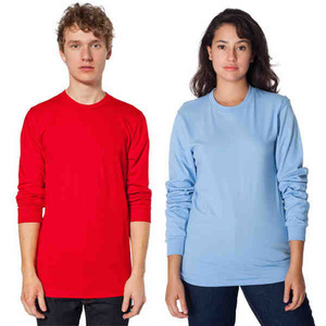 Custom Printed American Apparel Long Sleeve T-Shirts For Men