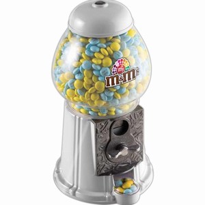 M&M Chocolate Candy Gumball Dispensers, Custom Printed With Your Logo!