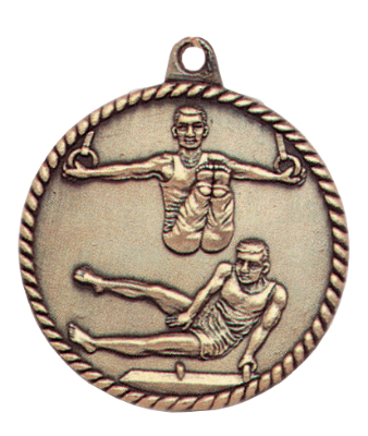 Custom Printed Male Gymnastics High Relief Medals