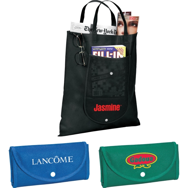 1 Day Service Folding Tote Bags, Personalized With Your Logo!