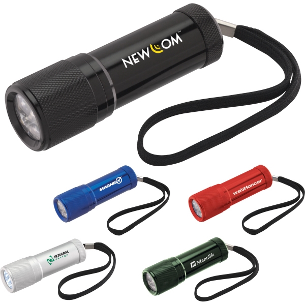 1 Day Service 9 LED Flashlights, Custom Printed With Your Logo!