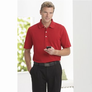 Custom Printed Mens Callaway Corporate Pique Textured Stripe Polo Shirts
