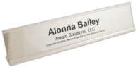 Metal Desk Name Plate Holders, Custom Imprinted With Your Logo!