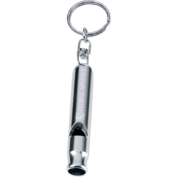 Emergency Metal Whistle Key Rings, Custom Printed With Your Logo!
