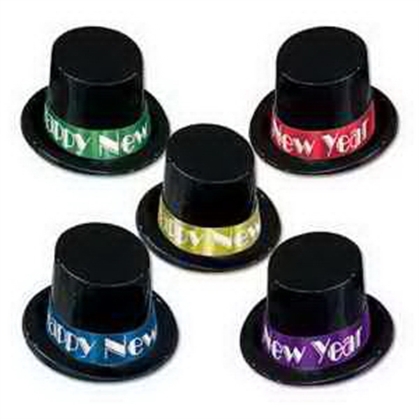 New Years Holiday Top Hats, Custom Imprinted With Your Logo!