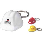 Custom Imprinted Mini Construction Hat Keychains