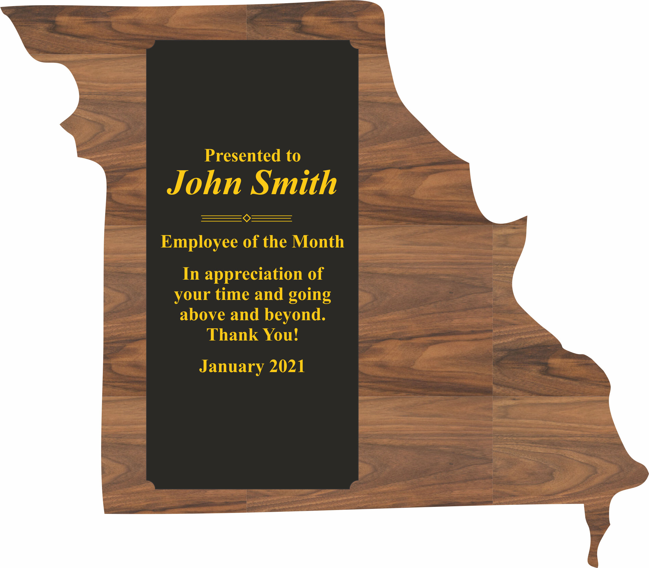 Custom Printed Missouri State Shaped Plaques
