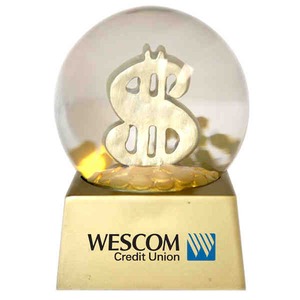 Custom Printed Money Symbol Stock Shaped Snow Globes