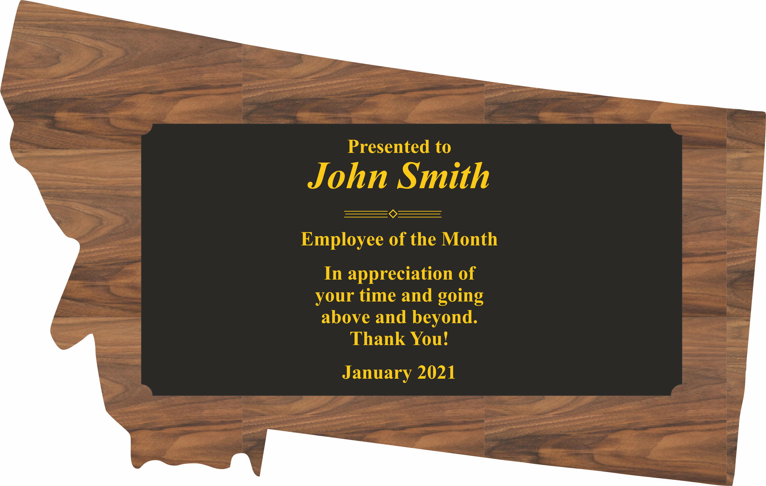 Custom Printed Montana State Shaped Plaques