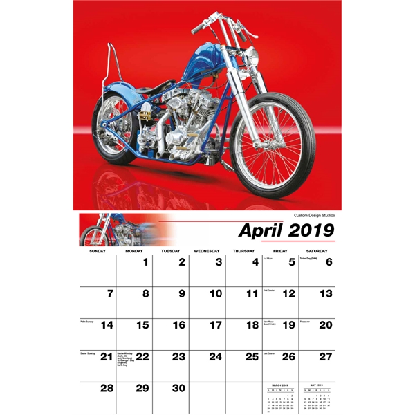 Motorcycle Mania Wall Calendars, Custom Printed With Your Logo!