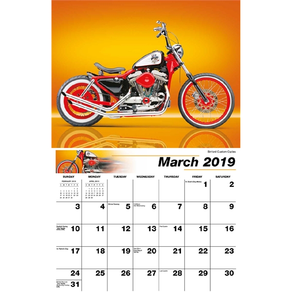 Motorcycle Mania Wall Calendars, Custom Printed With Your Logo!