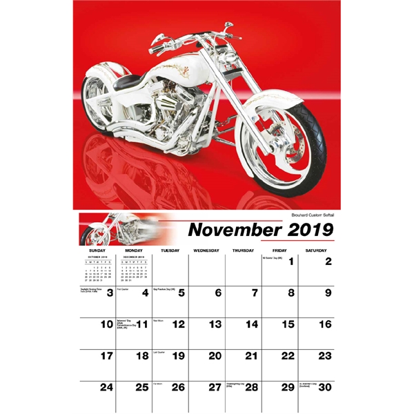 Motorcycle Mania Wall Calendars, Custom Printed With Your Logo!