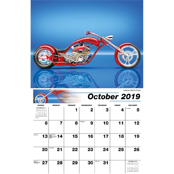 Motorcycle Mania Wall Calendars, Custom Printed With Your Logo!