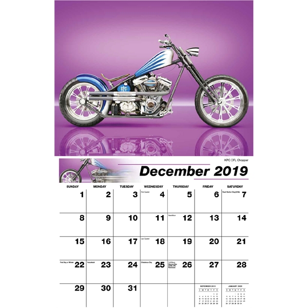 Motorcycle Mania Wall Calendars, Custom Printed With Your Logo!