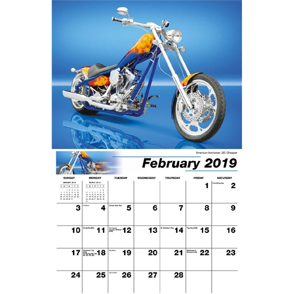 Motorcycle Mania Wall Calendars, Custom Printed With Your Logo!