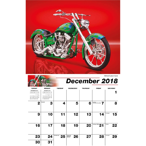 Motorcycle Mania Wall Calendars, Custom Printed With Your Logo!