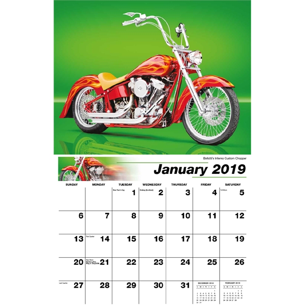 Motorcycle Mania Wall Calendars, Custom Printed With Your Logo!