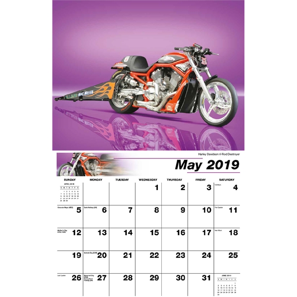 Motorcycle Mania Wall Calendars, Custom Printed With Your Logo!