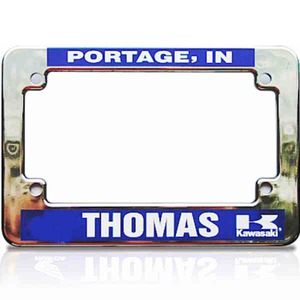 Motorcycle License Plate Frames, Custom Imprinted With Your Logo!