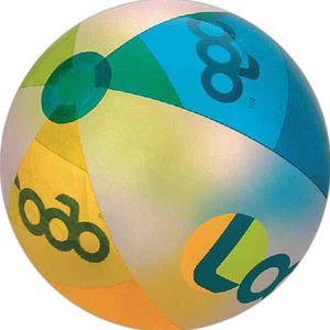 Multi Color Alternating Color Translucent Beach Balls, Custom Decorated With Your Logo!
