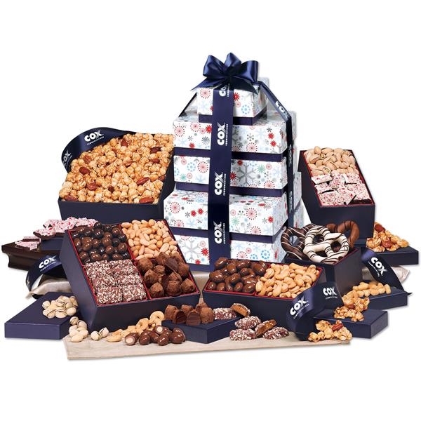 Golden Towers Food Gifts, Custom Made With Your Logo!