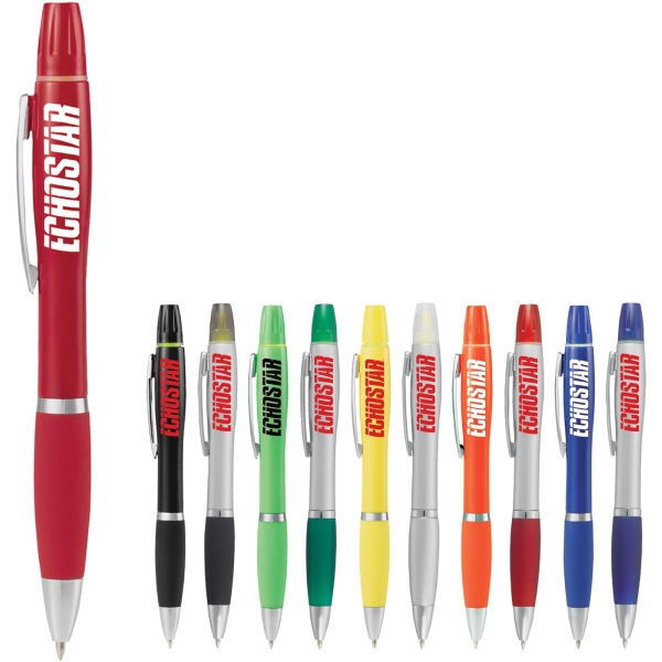 Aluminum Metal Ballpoint Pens with Highlighters, Custom Printed With Your Logo!